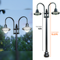 Double Fixture Dark Sky Municipal Quality LED Street Light Fixture, Pole, and Pedestal Combo With 10 Feet Pole
