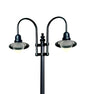 Double Fixture Dark Sky Municipal Quality LED Street Light Fixture, Pole, and Pedestal Combo