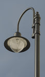 Dark Sky Municipal Quality LED Street Light Fixture, Pole, and Pedestal Combo