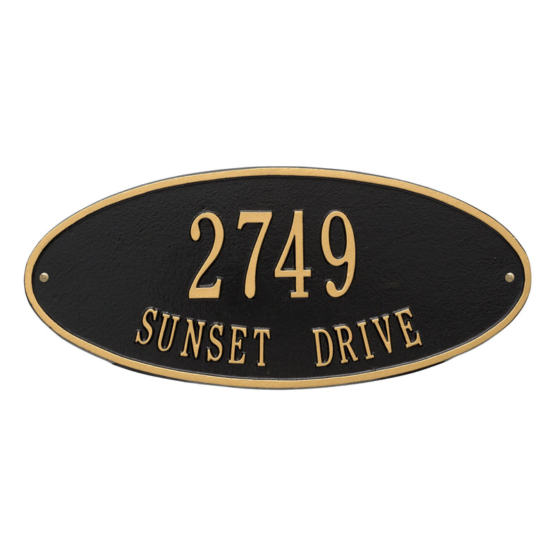 Whitehall Madison Oval - Standard Wall - Two Line Address Plaque
