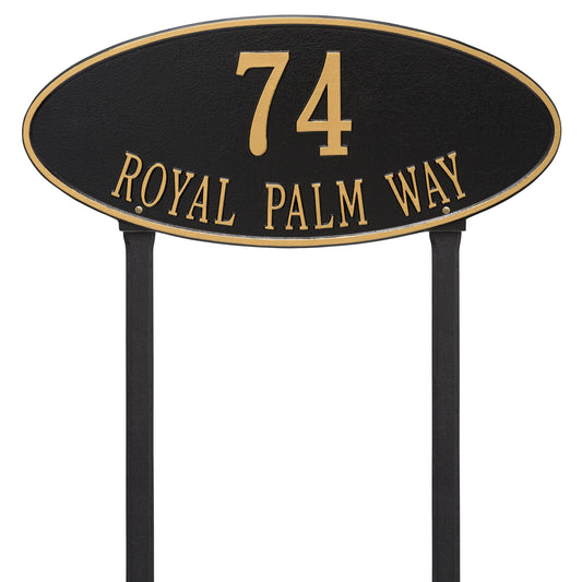 Whitehall Madison Oval - Estate Lawn - Two Line Address Plaque 