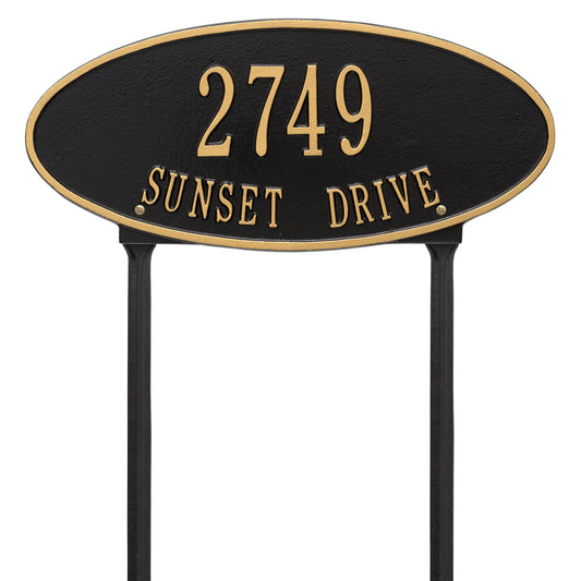 Whitehall Madison Oval - Standard Lawn - Two Line Address Plaque 