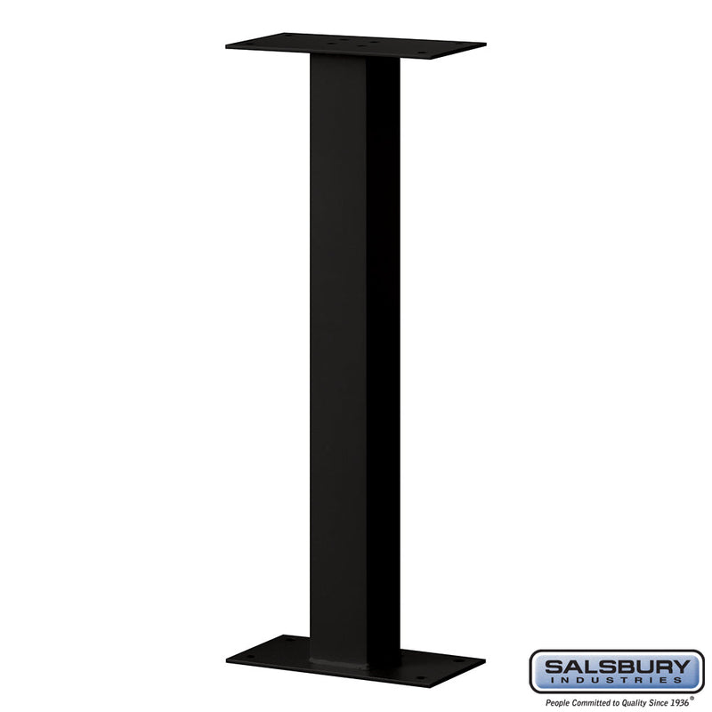 Salsbury Standard Pedestal - Bolt Mounted - for Roadside Mailbox and Mail Chest - Black