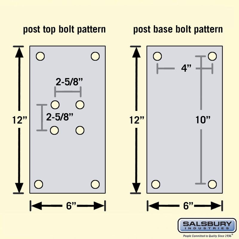 Salsbury Standard Pedestal - Bolt Mounted - for Roadside Mailbox and Mail Chest