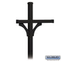 Salsbury Deluxe Post - 2 Sided - In-Ground Mounted - for (3) Roadside Mailboxes - Black