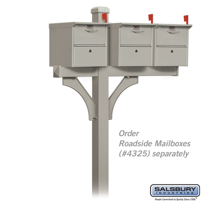 Salsbury 4373D Deluxe In-Ground Post for (3) Designer Roadside Mailboxes