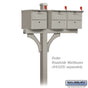 Salsbury 4373D Deluxe In-Ground Post for (3) Designer Roadside Mailboxes