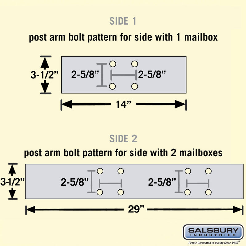 Salsbury 4373D Deluxe In-Ground Post for (3) Designer Roadside Mailboxes