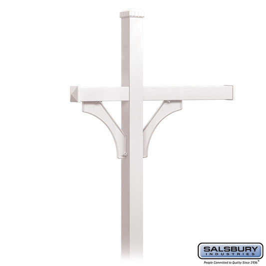 Salsbury Deluxe Post - 2 Sided - In-Ground Mounted - for (3) Roadside Mailboxes