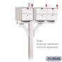 Salsbury Deluxe Post - 2 Sided - In-Ground Mounted - for (3) Roadside Mailboxes