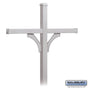 Salsbury Deluxe Post - 2 Sided - In-Ground Mounted - for (4) Roadside Mailboxes - Silver