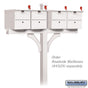 Salsbury Deluxe Post - 2 Sided - In-Ground Mounted - for (4) Roadside Mailboxes