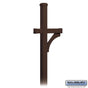 Salsbury Deluxe Mailbox Post - 1 Sided - In-Ground Mounted - Bronze