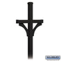Salsbury Deluxe Mailbox Post - 2 Sided for (2) Mailboxes - In-Ground Mounted - Black