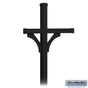 Salsbury Deluxe Mailbox Post - 2 Sided for (3) Mailboxes - In-Ground Mounted - Black
