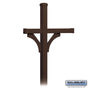 Salsbury Deluxe Mailbox Post - 2 Sided for (3) Mailboxes - In-Ground Mounted - Bronze