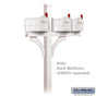 Salsbury Deluxe Mailbox Post - 2 Sided for (3) Mailboxes - In-Ground Mounted