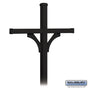 Salsbury Deluxe Mailbox Post - 2 Sided for (4) Mailboxes - In-Ground Mounted - Black