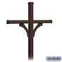 Salsbury Deluxe Mailbox Post - 2 Sided for (4) Mailboxes - In-Ground Mounted - Bronze