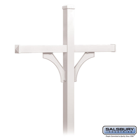Salsbury Deluxe Mailbox Post - 2 Sided for (4) Mailboxes - In-Ground Mounted
