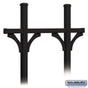 Salsbury Deluxe Mailbox Post - Bridge Style for (5) Mailboxes - In-Ground Mounted - Black