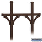 Salsbury Deluxe Mailbox Post - Bridge Style for (5) Mailboxes - In-Ground Mounted - Bronze
