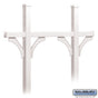 Salsbury Deluxe Mailbox Post - Bridge Style for (5) Mailboxes - In-Ground Mounted - White