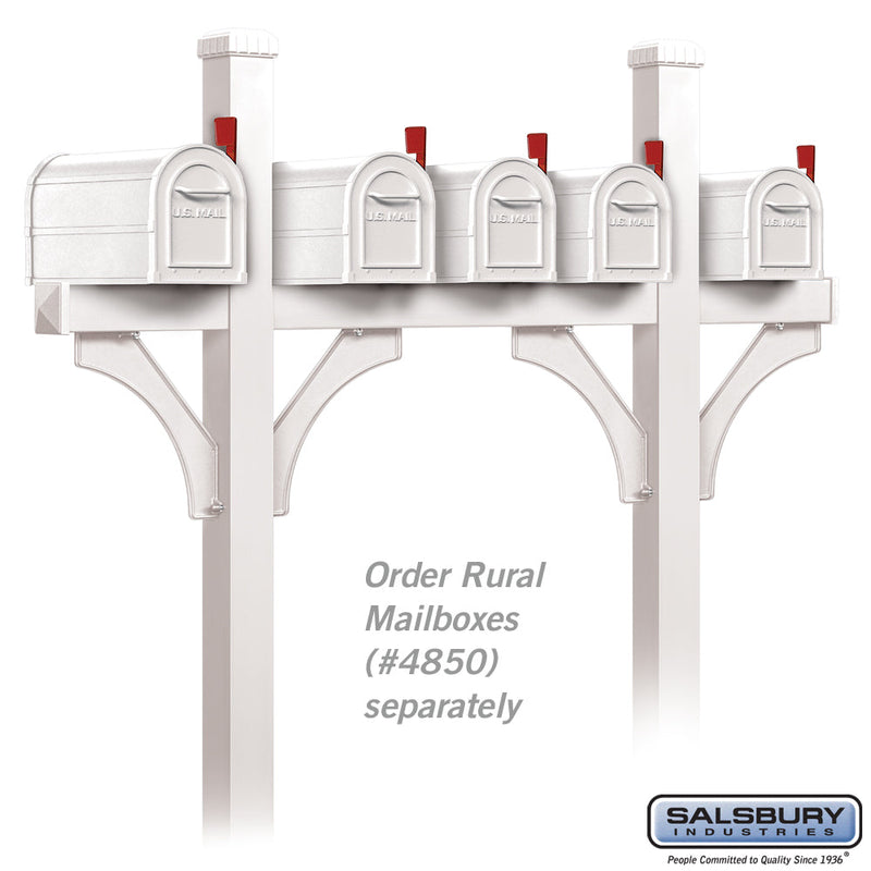 Salsbury Deluxe Mailbox Post - Bridge Style for (5) Mailboxes - In-Ground Mounted