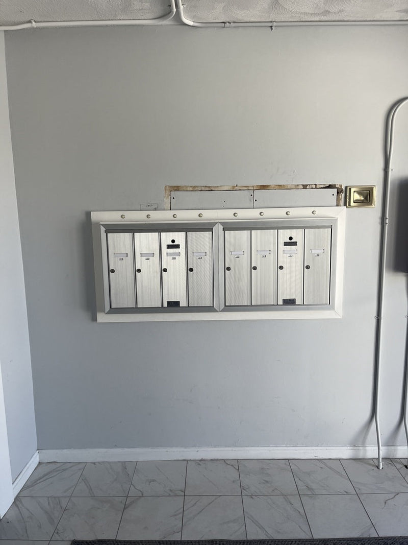 4 Compartment Fully Recessed Vertical Replacement Mailboxes- Anodized Aluminum