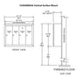 4 Compartment Surface Mount Vertical Mailboxes - Anodized Aluminum