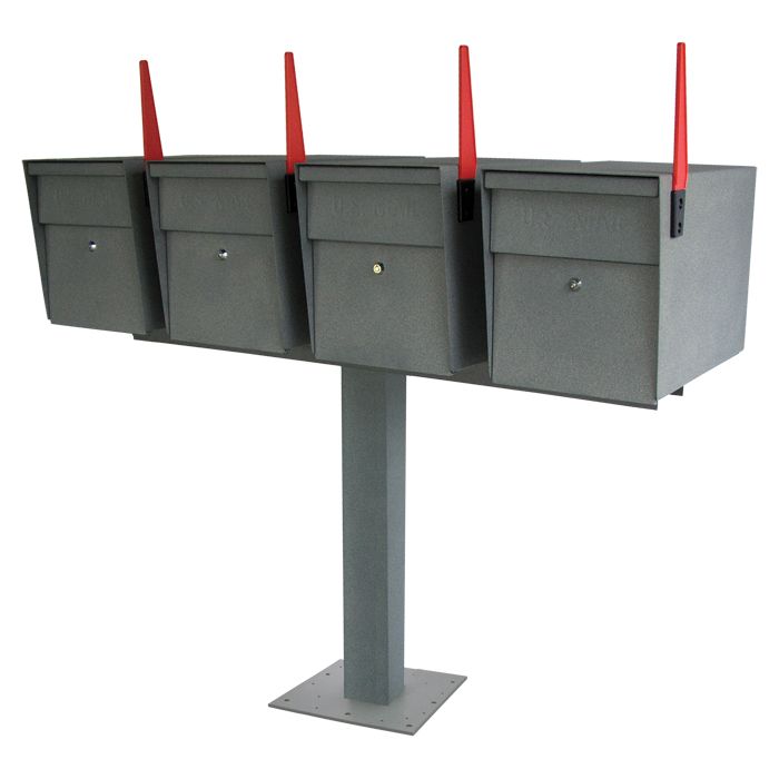 Mail Boss Ultimate High Security Locking Quadruple Mailbox & Post Package