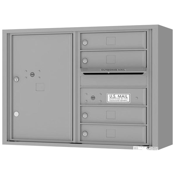 Florence 4C Horizontal Mailbox - 4 Doors, 1 Parcel Locker - 6 Doors High Private Access