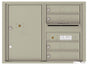 Front Loading Double Column Commercial Mailbox with 4 Tenant Compartments and 1 Parcel Locker-Postal Grey (PG)