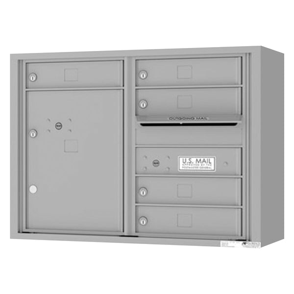 Florence 4C Horizontal Mailbox - 5 Doors, 1 Parcel Locker - 6 Doors High Private Access