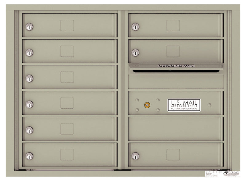 Front Loading Double Column Commercial Mailbox with 9 Tenant Doors-Postal Grey (PG)
