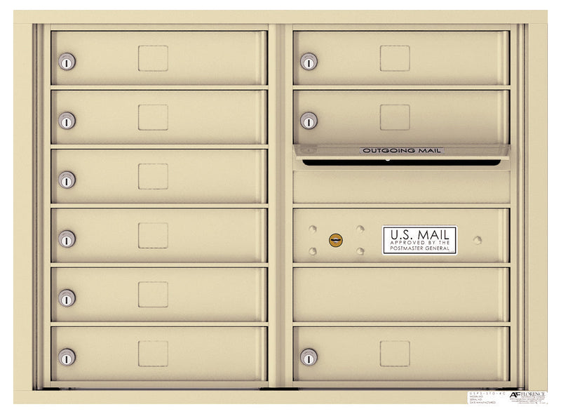 Front Loading Double Column Commercial Mailbox with 9 Tenant Doors-Sandstone (SD)