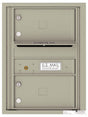 Front Loading Single Column Commercial Mailbox with 2 Tenant Compartments - 4C Horizontal-Postal Grey (PG)