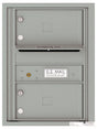 Front Loading Single Column Commercial Mailbox with 2 Tenant Compartments - 4C Horizontal-Silver Speck (SS)