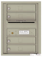 Front Loading Single Column Extra-Large Commercial Mailbox with 4 Tenant Compartments-Postal Grey (PG)