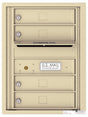 Front Loading Single Column Extra-Large Commercial Mailbox with 4 Tenant Compartments-Sandstone (SD)