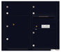 Front Loading Double Column Commercial Mailbox with 3 Tenant Doors and 1 Parcel Locker-Black (BK)