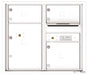 Front Loading Double Column Commercial Mailbox with 3 Tenant Doors and 1 Parcel Locker-White (WH)