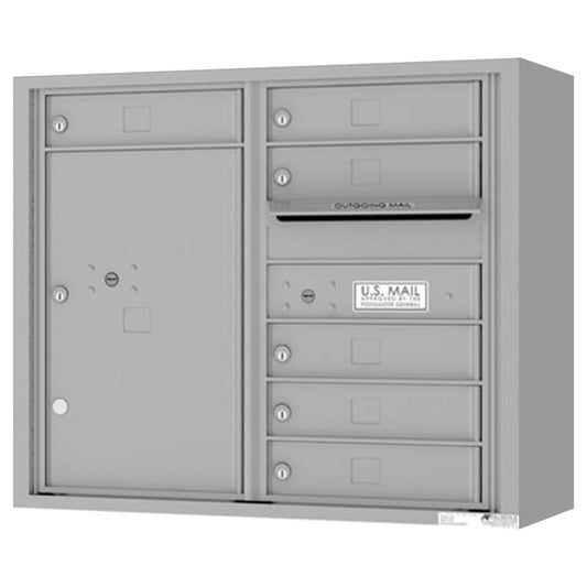 Florence 4C Horizontal Mailbox - 6 Doors, 1 Parcel Locker - 7 Doors High Private Access