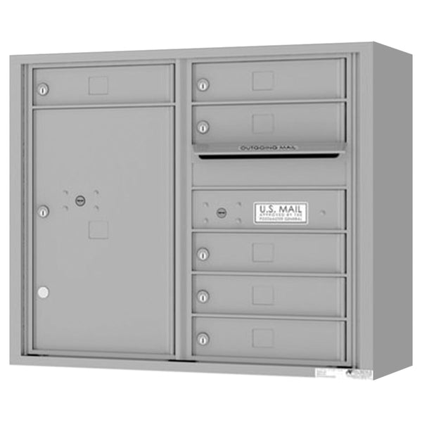 Florence 4C Horizontal Mailbox - 6 Doors, 1 Parcel Locker - 7 Doors High Private Access