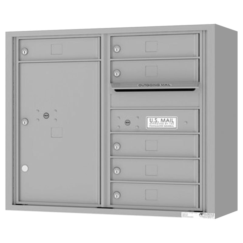 Florence 4C Horizontal Mailbox - 6 Doors, 1 Parcel Locker - 7 Doors High Private Access