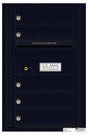 Front Loading Single Column Commercial Mailbox with 5 Tenant Doors-Black (BK)
