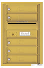 Front Loading Single Column Commercial Mailbox with 5 Tenant Doors-Gold Speck (GS)