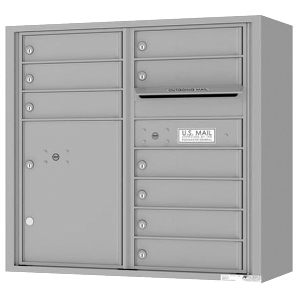 Florence 4C Horizontal Mailbox - 9 Doors, 1 Parcel Locker - 8 Doors High Private Access