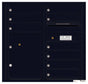Front Loading Commercial Mailbox with 9 Tenant Compartments and 1 Parcel Locker-Black (BK)