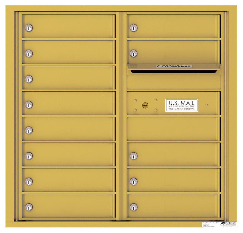 Front Loading Commercial Mailbox with 13 Tenant Compartments-Gold Speck (GS)